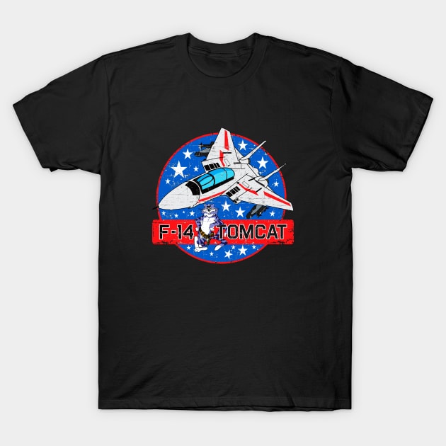 F-14 Tomcat - Stars - Grunge Style T-Shirt by TomcatGypsy